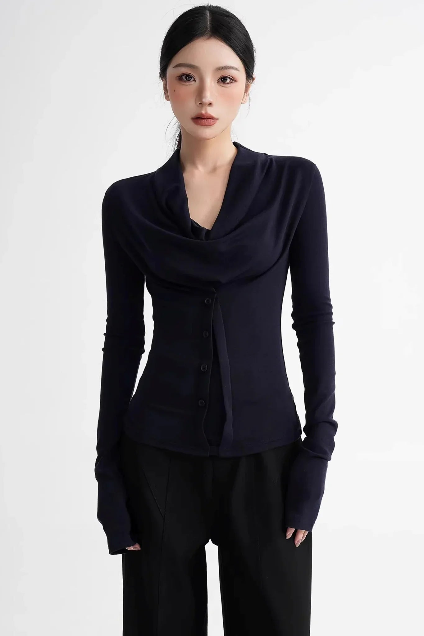 Wool Lyocell Off-Shoulder Top