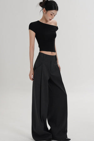 Wool Off-Shoulder Cropped Top