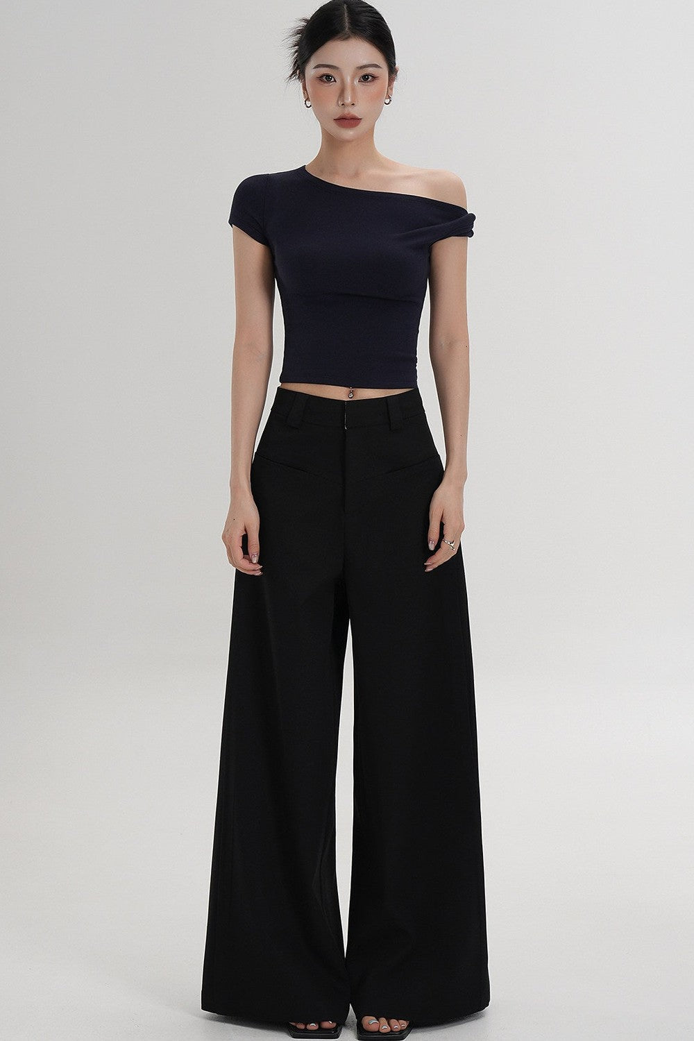 Wool Off-Shoulder Cropped Top