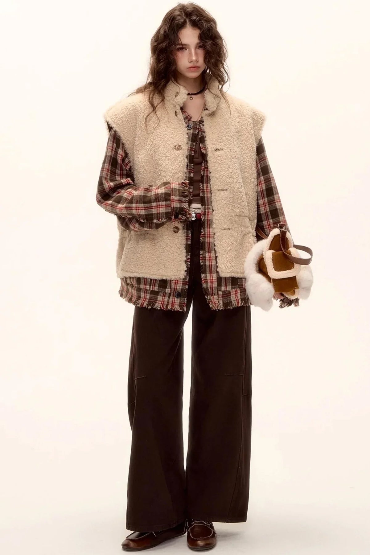 Wool Plaid Frayed Shirt