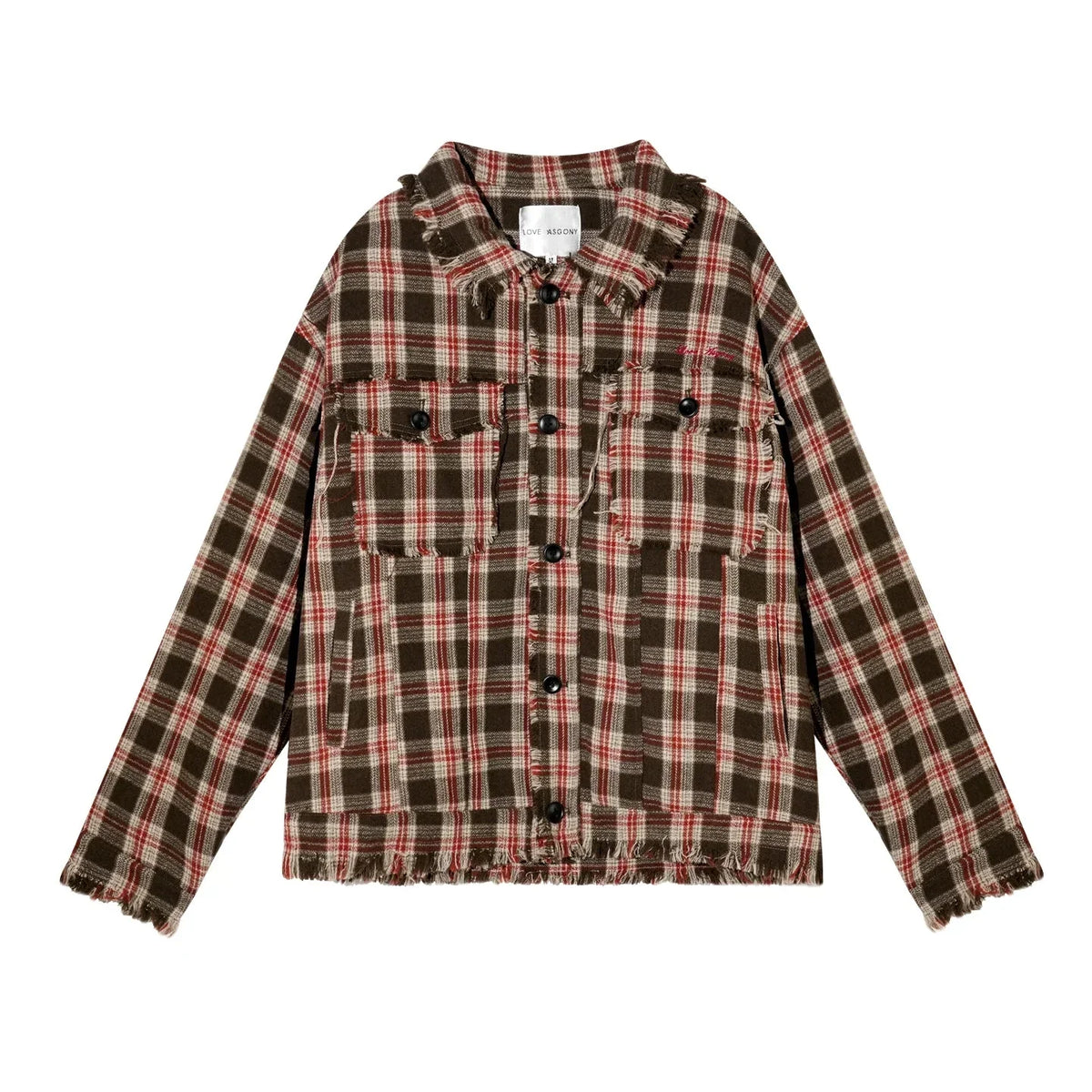 Wool Plaid Frayed Shirt