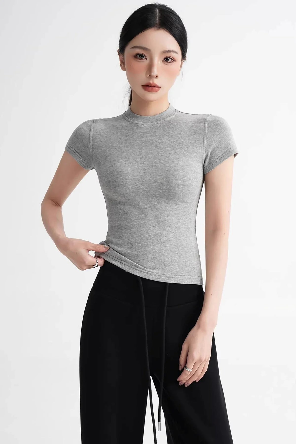 Wool Right-Shoulder Slim Top
