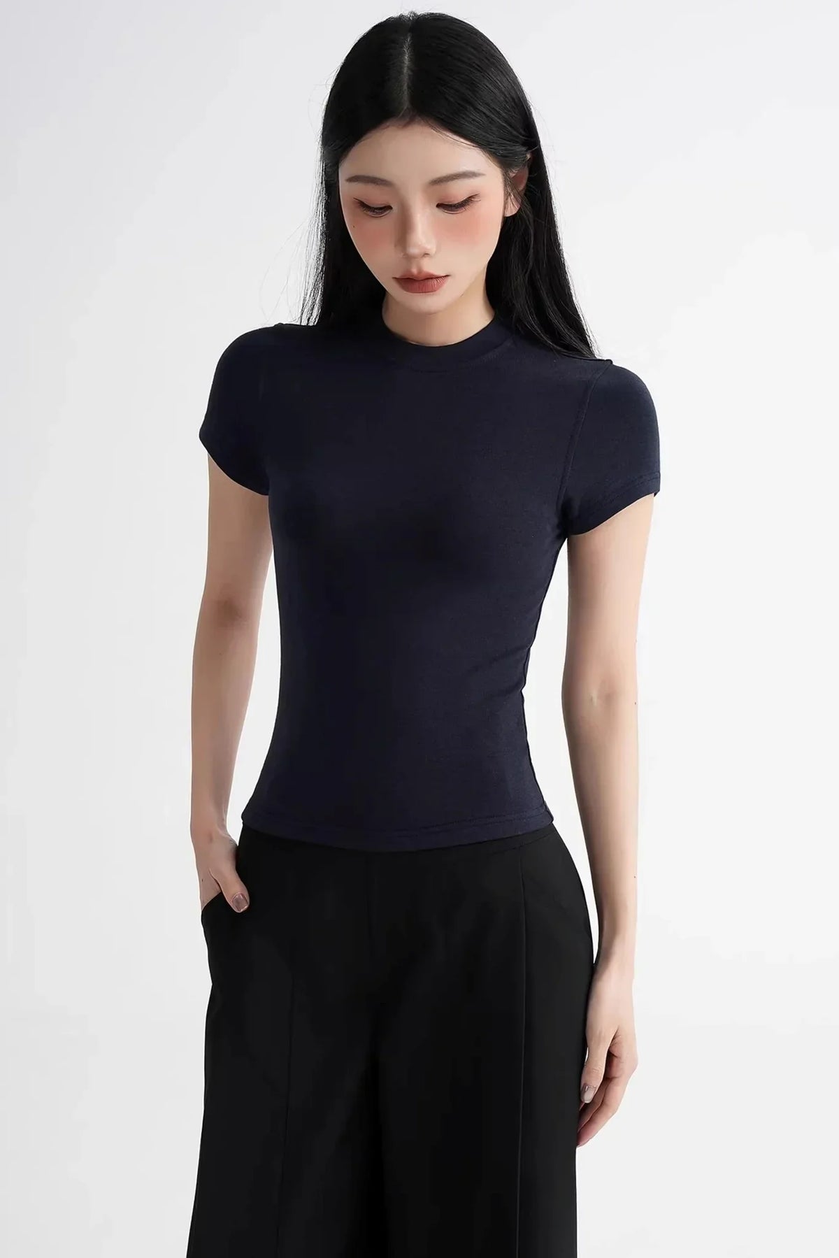 Wool Right-Shoulder Slim Top