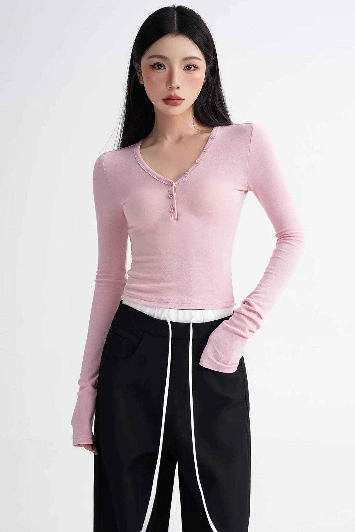 Wool Ruched Sleeve Top