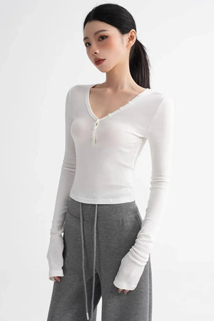 Wool Ruched Sleeve Top