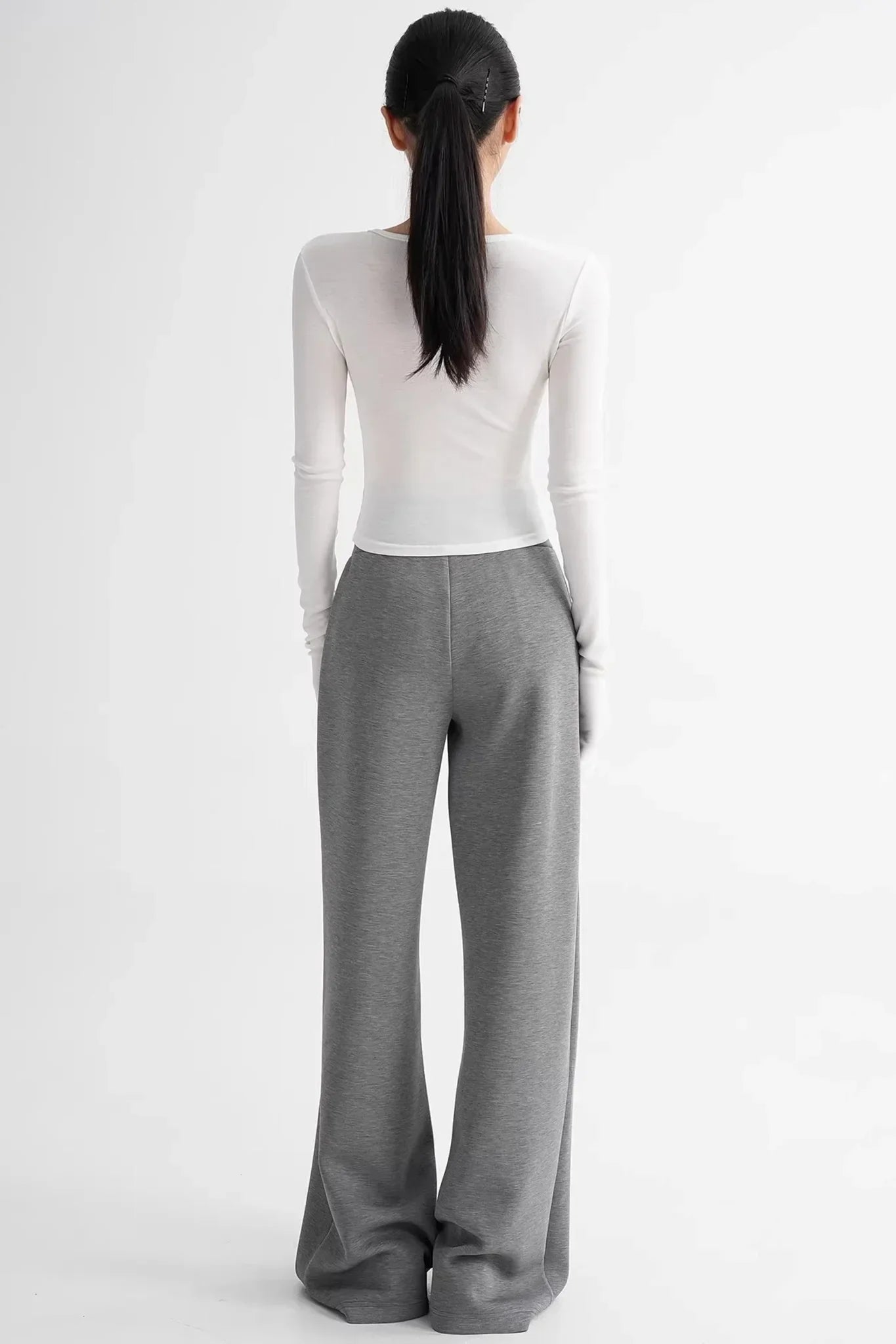 Wool Ruched Sleeve Top