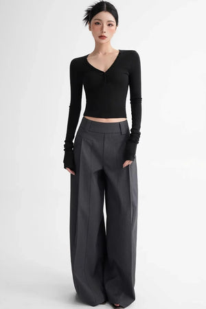 Wool Ruched Sleeve Top