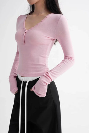 Wool Ruched Sleeve Top