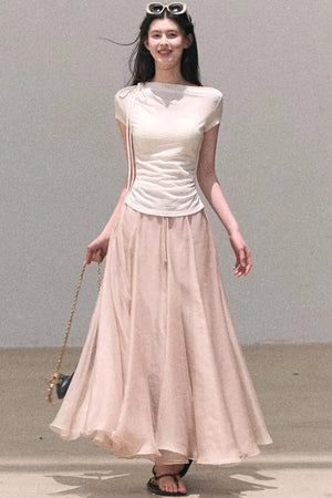 Wool Slanted Shoulder Top