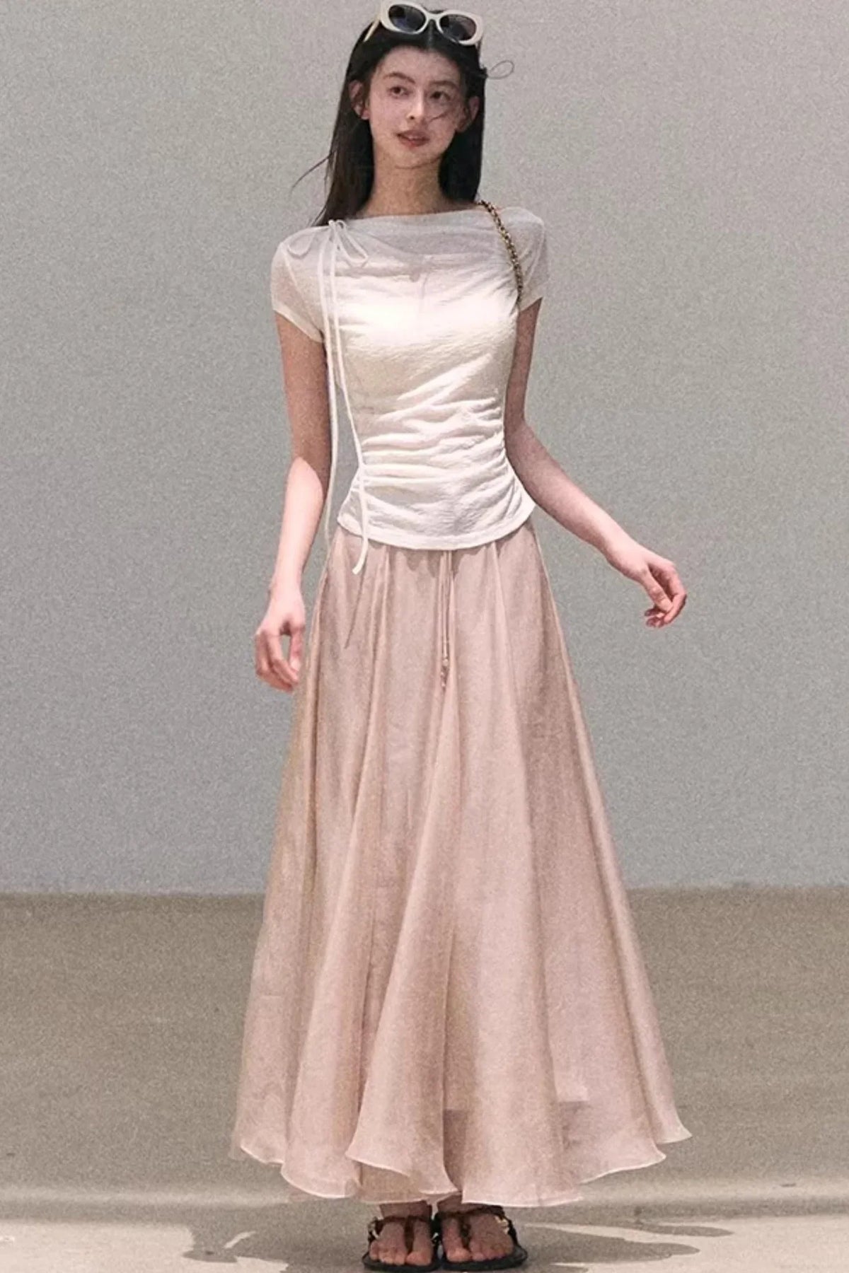 Wool Slanted Shoulder Top