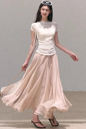 Wool Slanted Shoulder Top