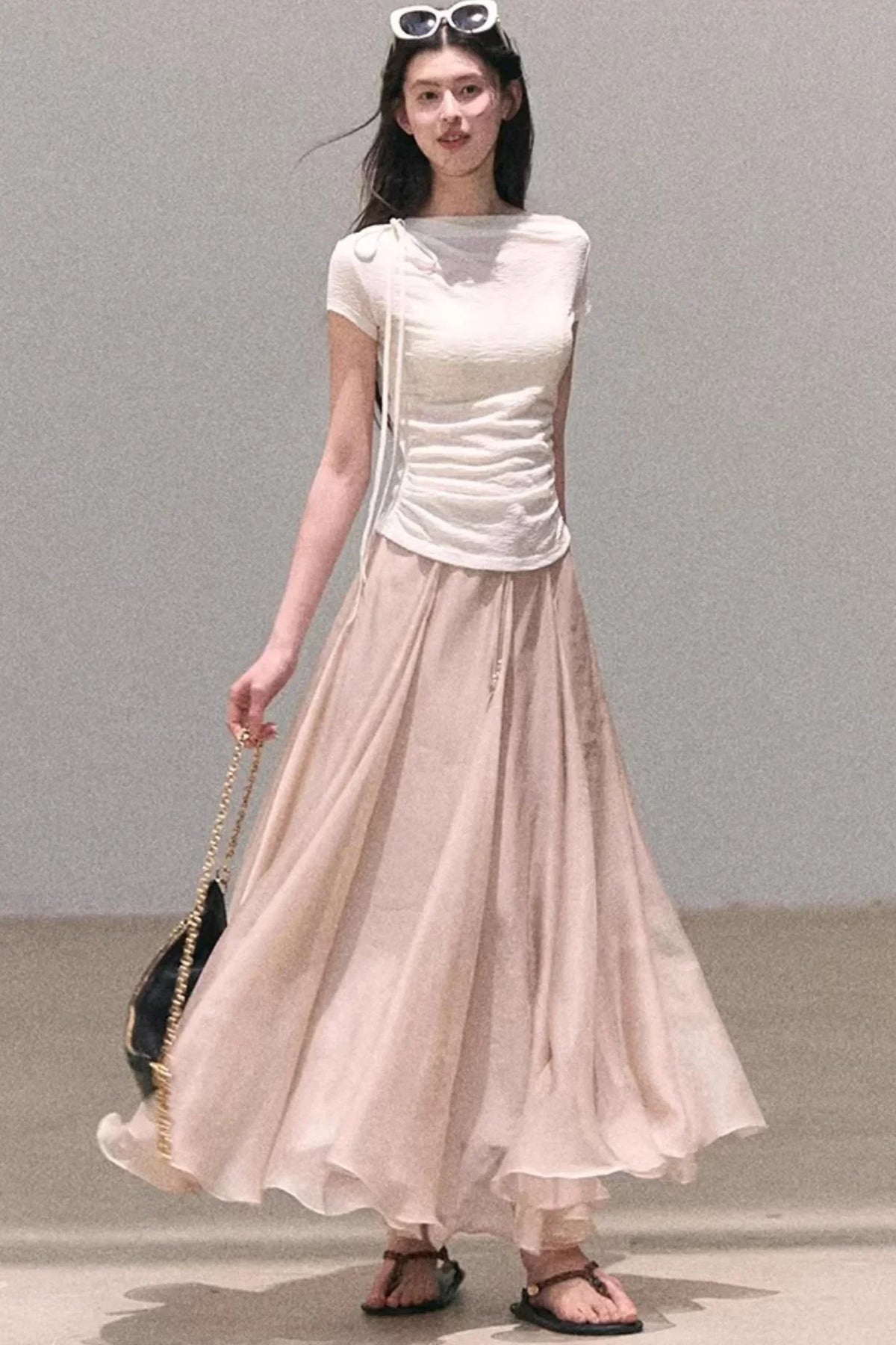 Wool Slanted Shoulder Top
