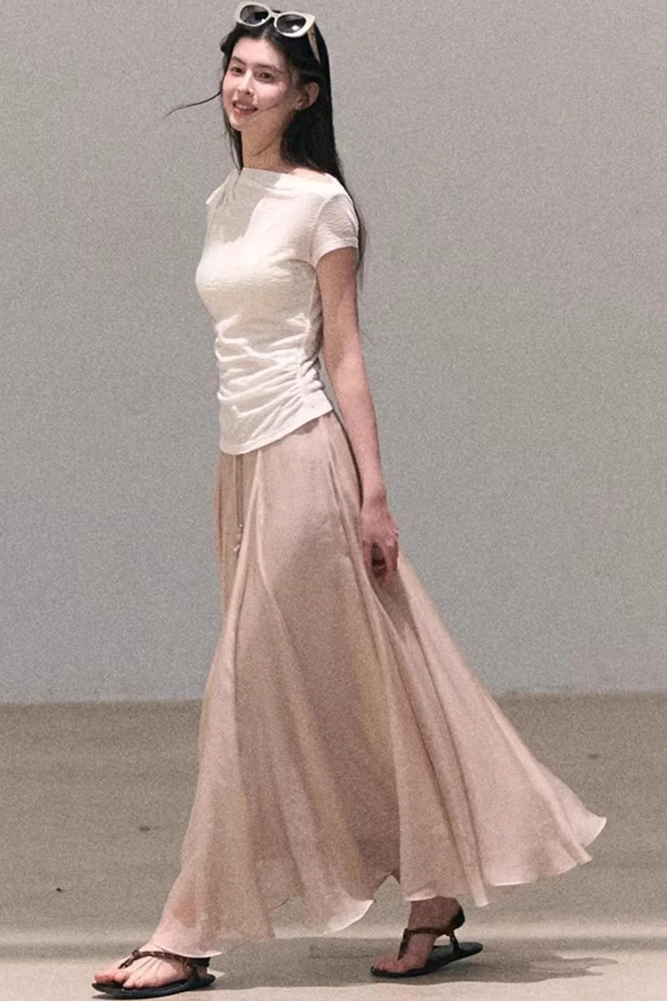 Wool Slanted Shoulder Top