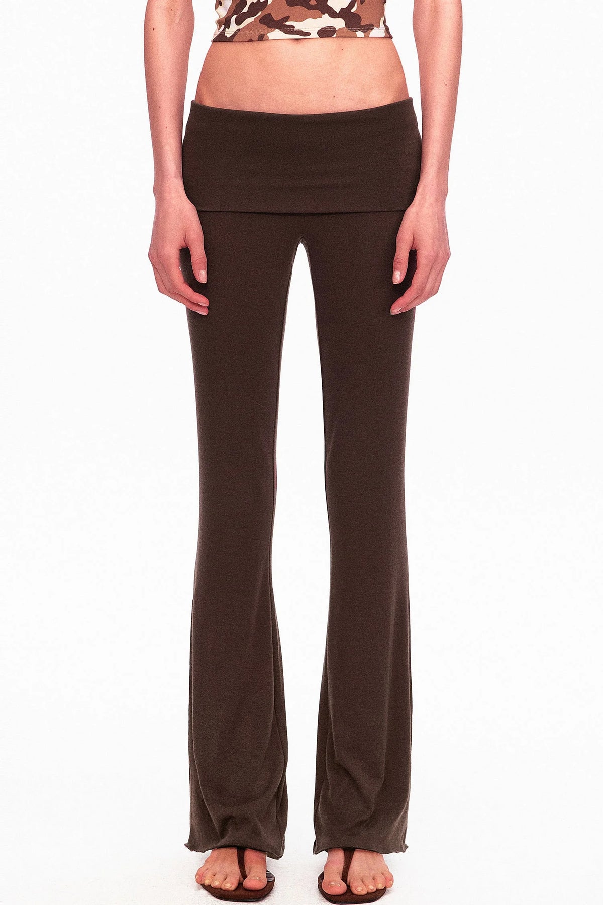 Wool Slightly Flared Cuffed Pants