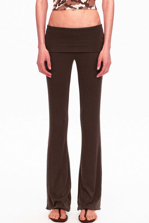 Wool Slightly Flared Cuffed Pants