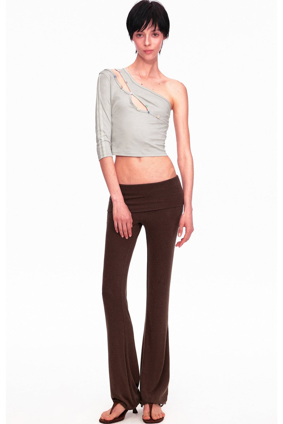 Wool Slightly Flared Cuffed Pants