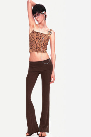 Wool Slightly Flared Cuffed Pants