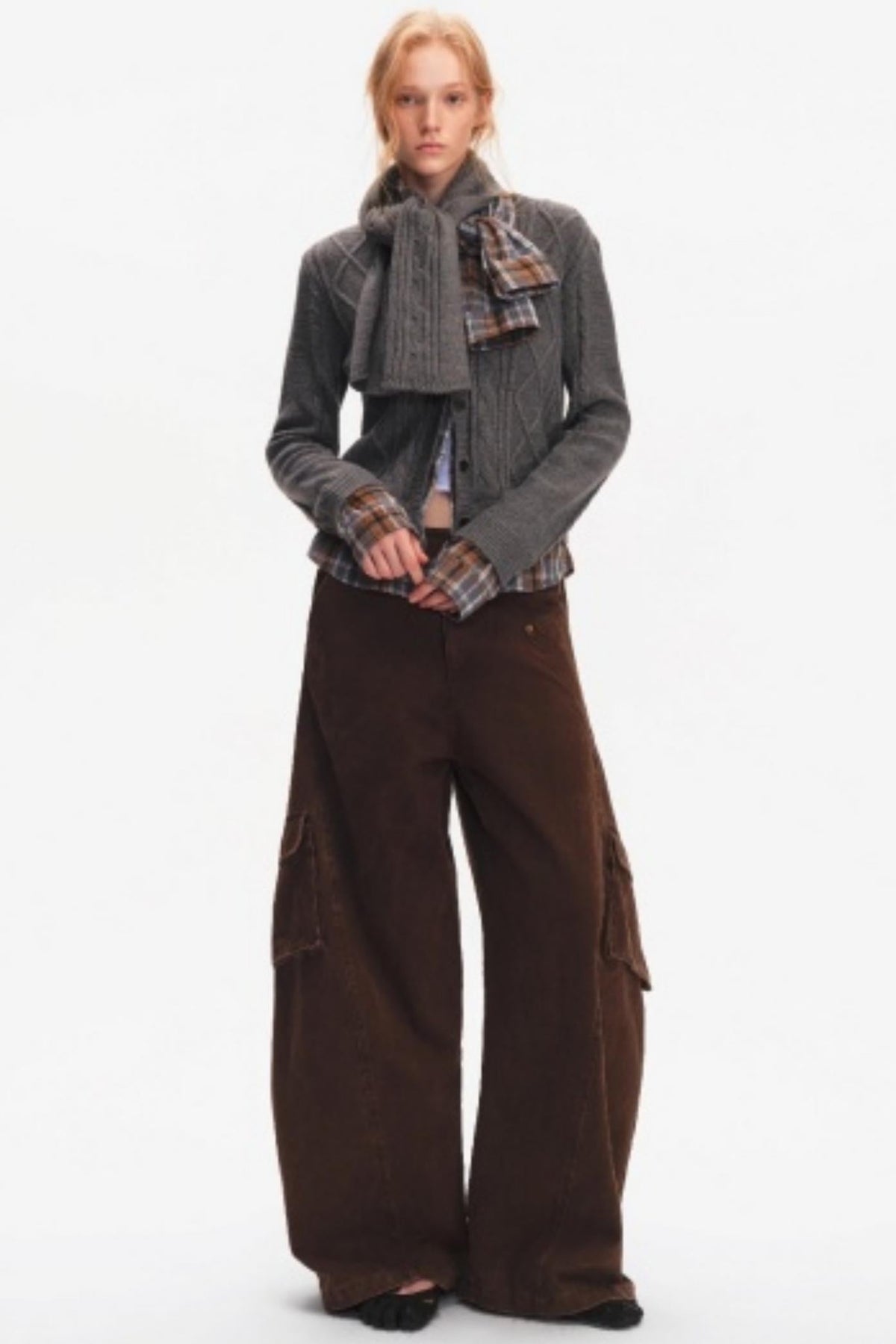 Wool Twist Cardigan Sweater Set-Up