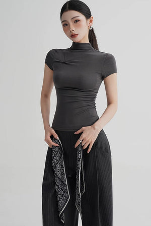 Wool Twist Collar Top