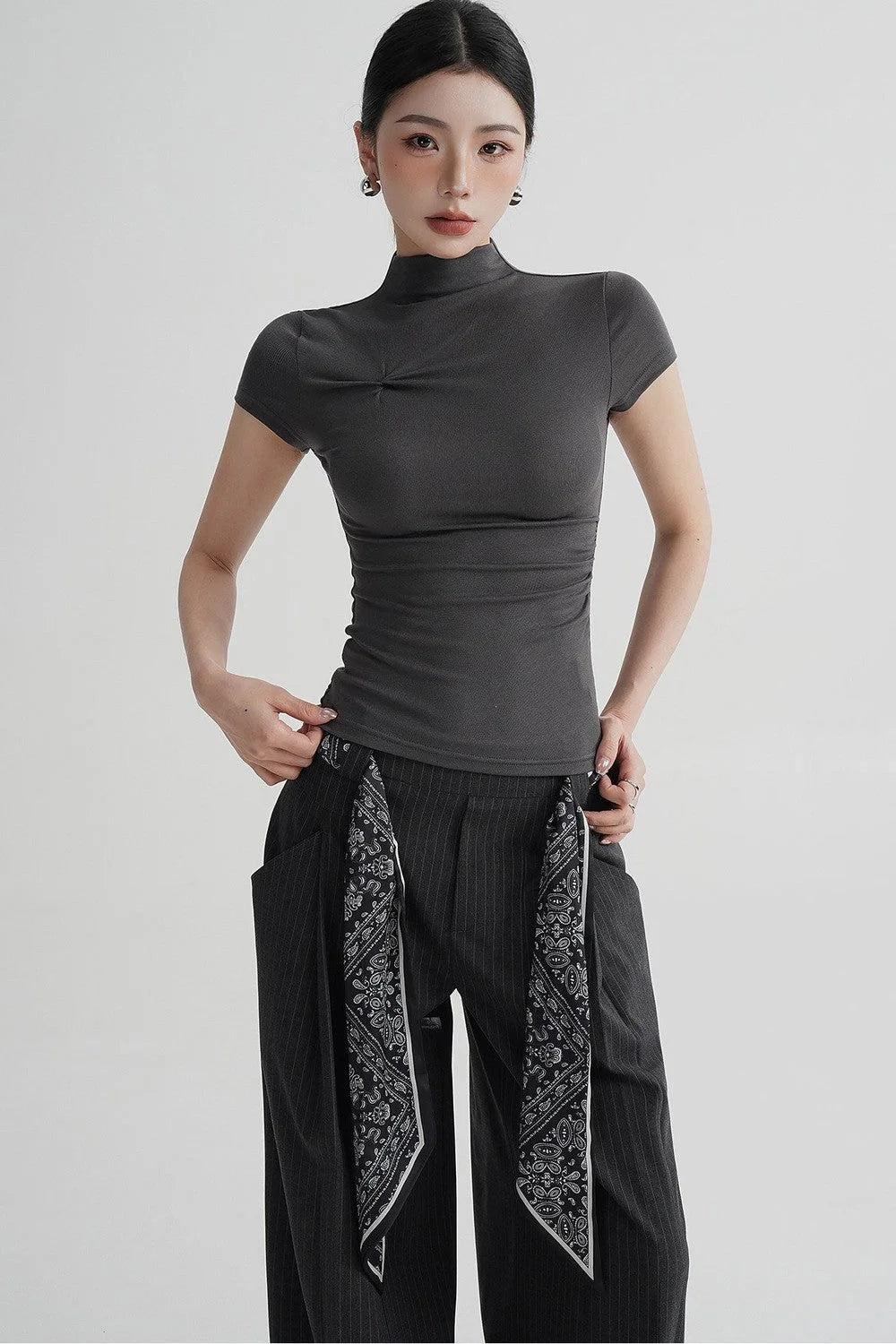 Wool Twist Collar Top