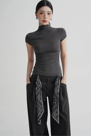Wool Twist Collar Top