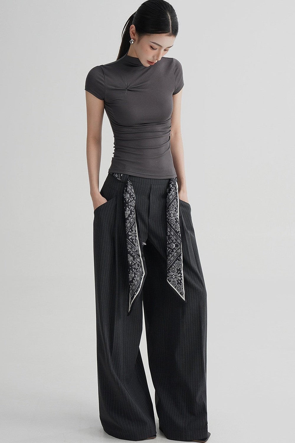 Wool Twist Collar Top