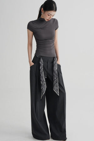 Wool Twist Collar Top