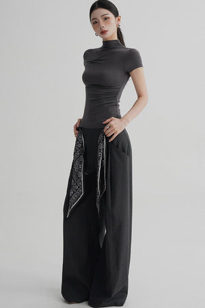 Wool Twist Collar Top