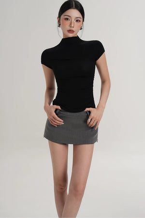 Wool Twist Collar Top