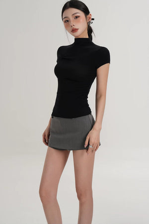 Wool Twist Collar Top