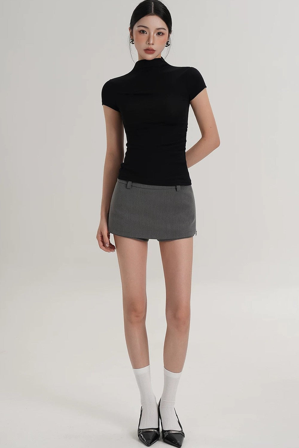 Wool Twist Collar Top