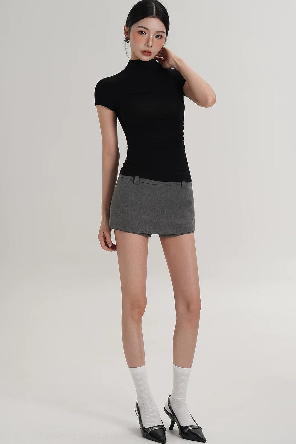 Wool Twist Collar Top