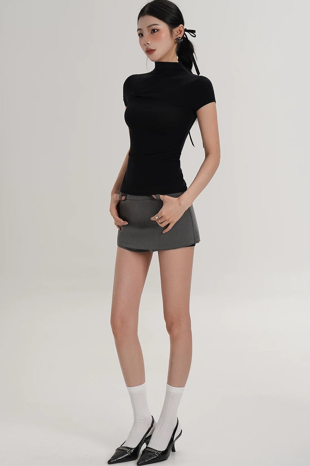 Wool Twist Collar Top