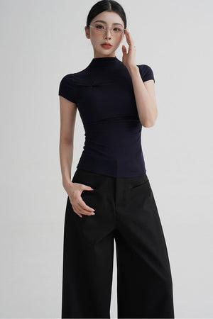 Wool Twist Collar Top
