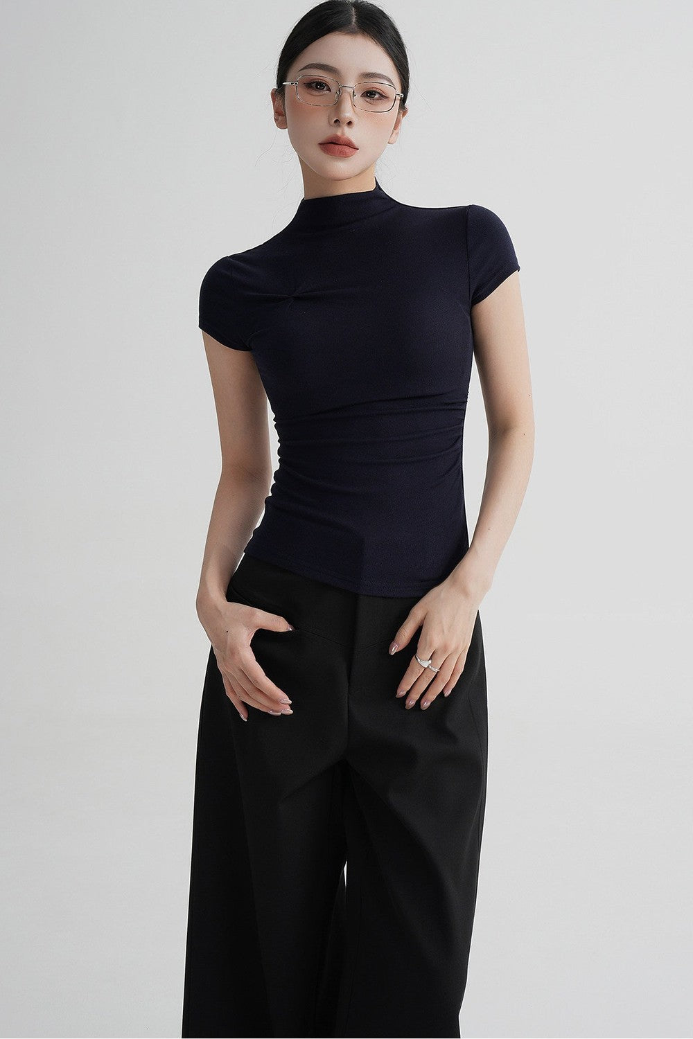 Wool Twist Collar Top