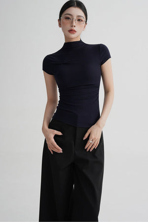 Wool Twist Collar Top
