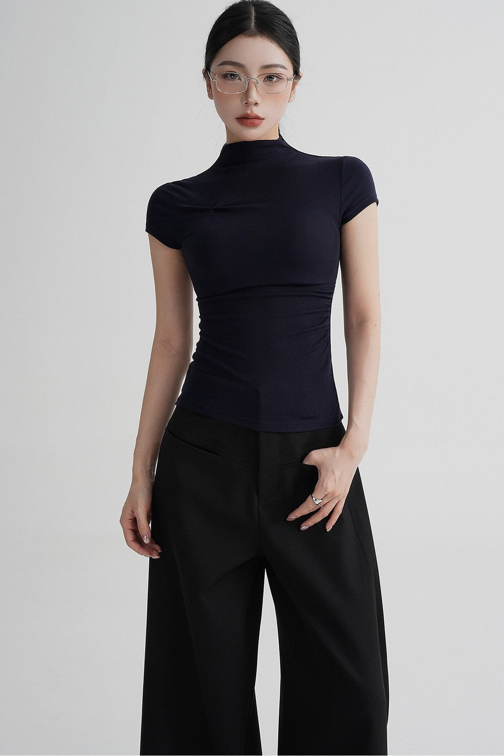 Wool Twist Collar Top