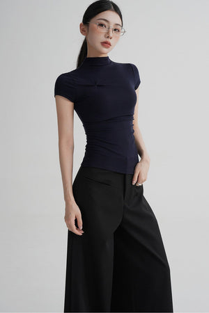 Wool Twist Collar Top