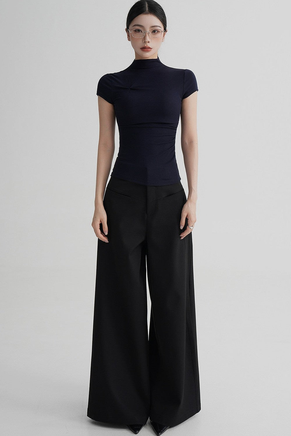 Wool Twist Collar Top