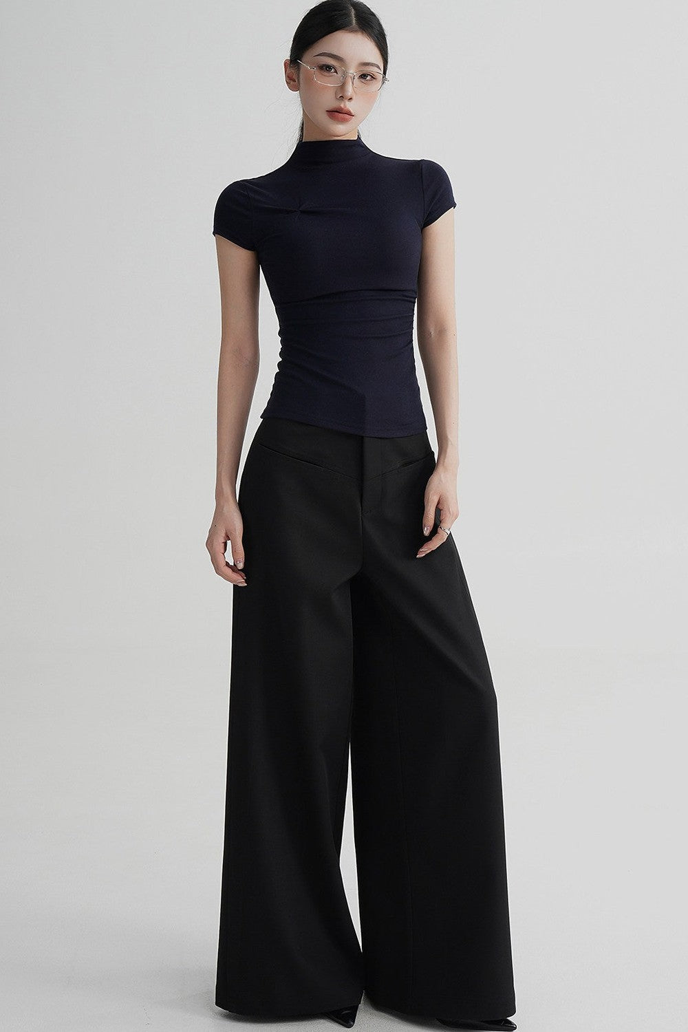 Wool Twist Collar Top