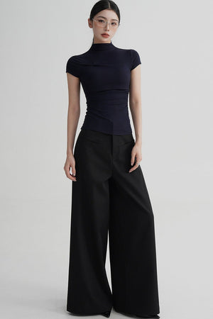 Wool Twist Collar Top