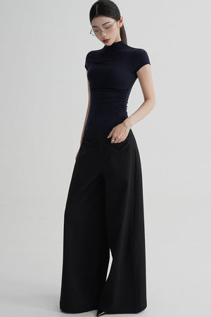 Wool Twist Collar Top