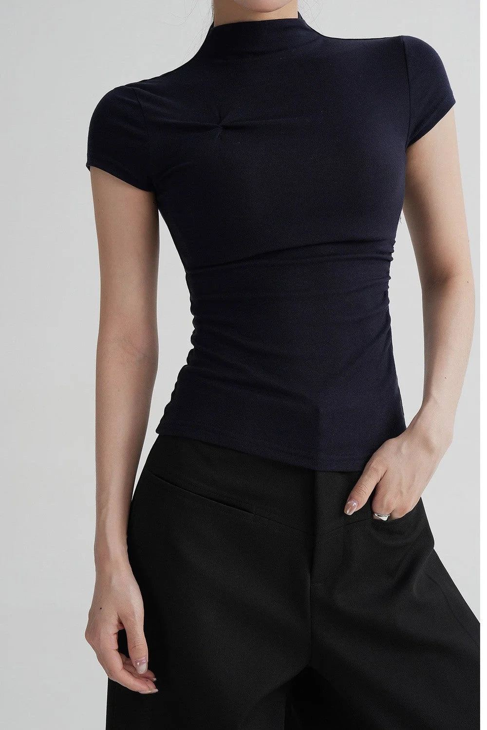 Wool Twist Collar Top