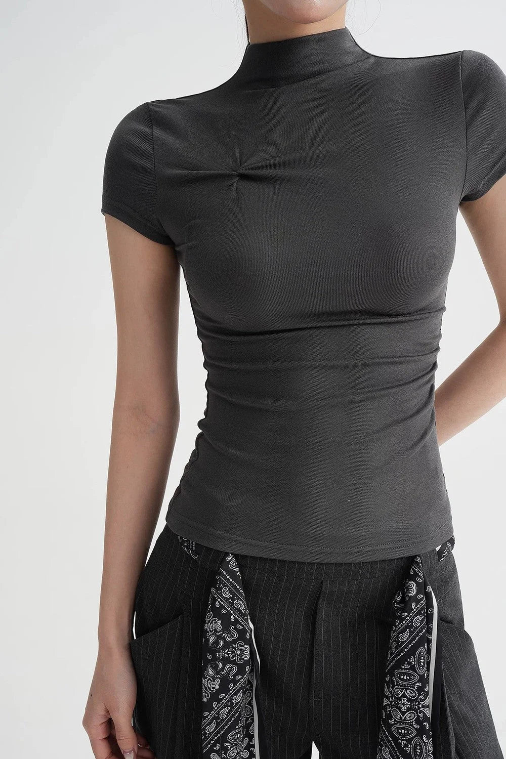 Wool Twist Collar Top