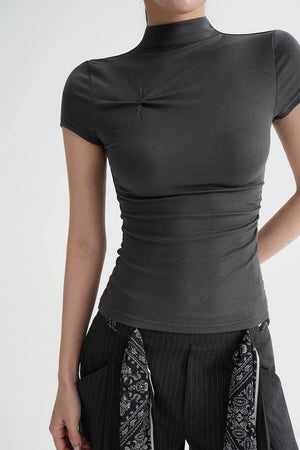 Wool Twist Collar Top