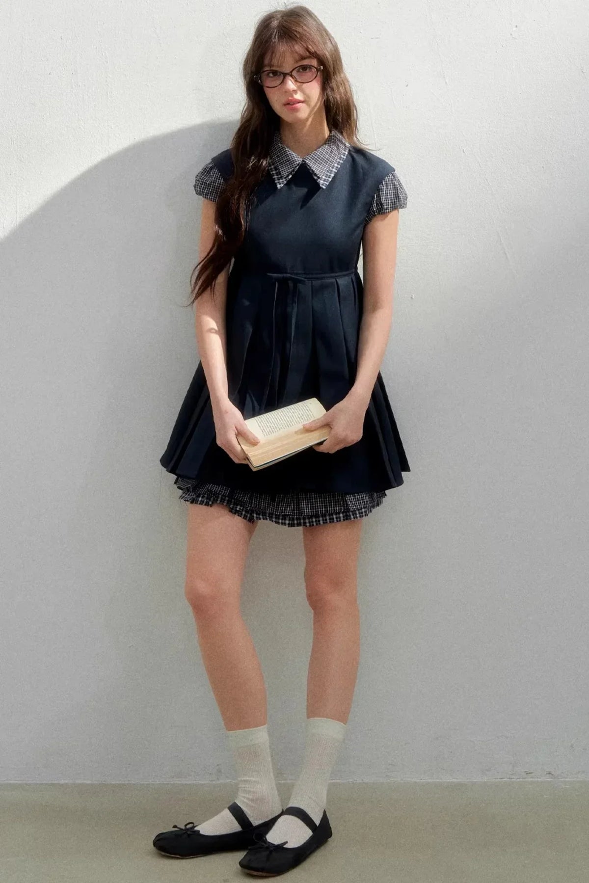 Woolen College Shirt Dress