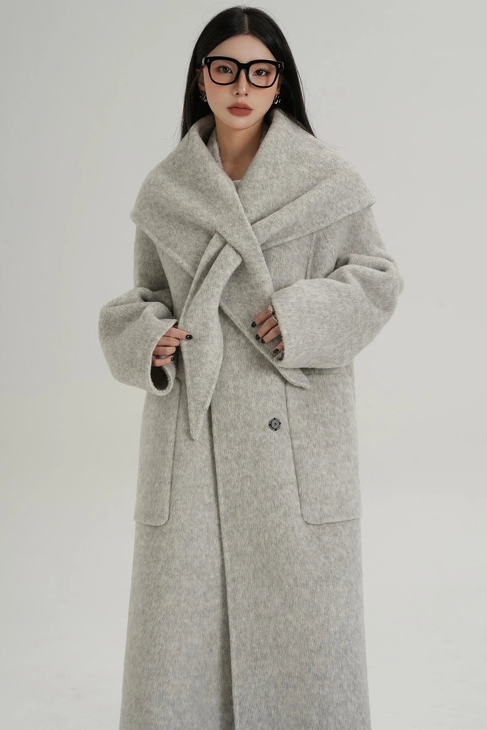 Woolen Elegance Long Jacket