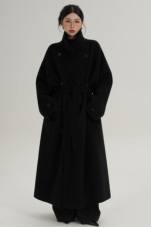 Woolen Silhouette Long Coat