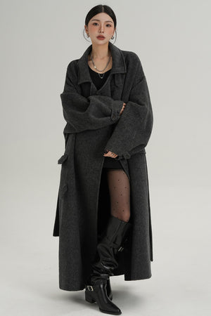 Woolen Silhouette Long Coat