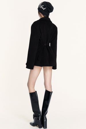Woolen Waist-Cinching Jacket